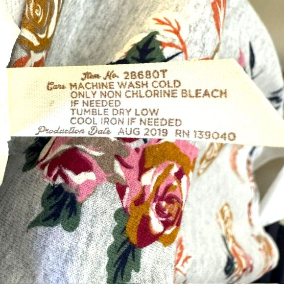 MATILDA JANE GRAY FLORAL FLEECE TUNIC SIZE LARGE NWOT - Picture 14 of 14